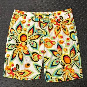 Loudmouth Mens Sport multi color shorts Size 44 waist, 97% cotton with wear